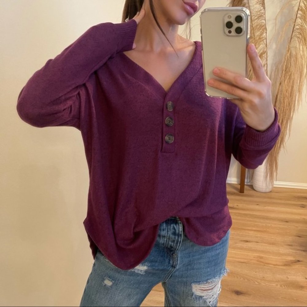 Everyday Essential Henley | Plum View 3